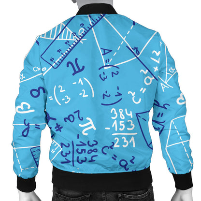 Math Pattern Print Design 02 Men Bomber Jacket