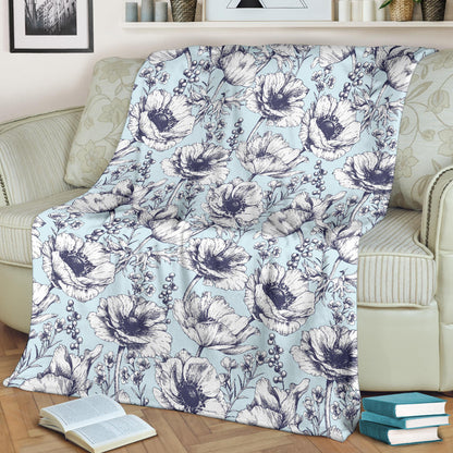 Anemone Pattern Print Design 02 Premium Blanket