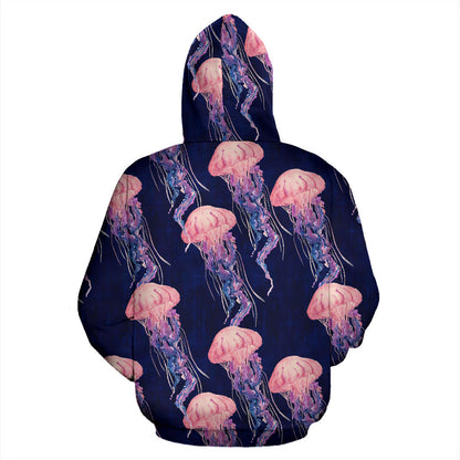 Jellyfish Pattern Print Design 03 Pullover Hoodie