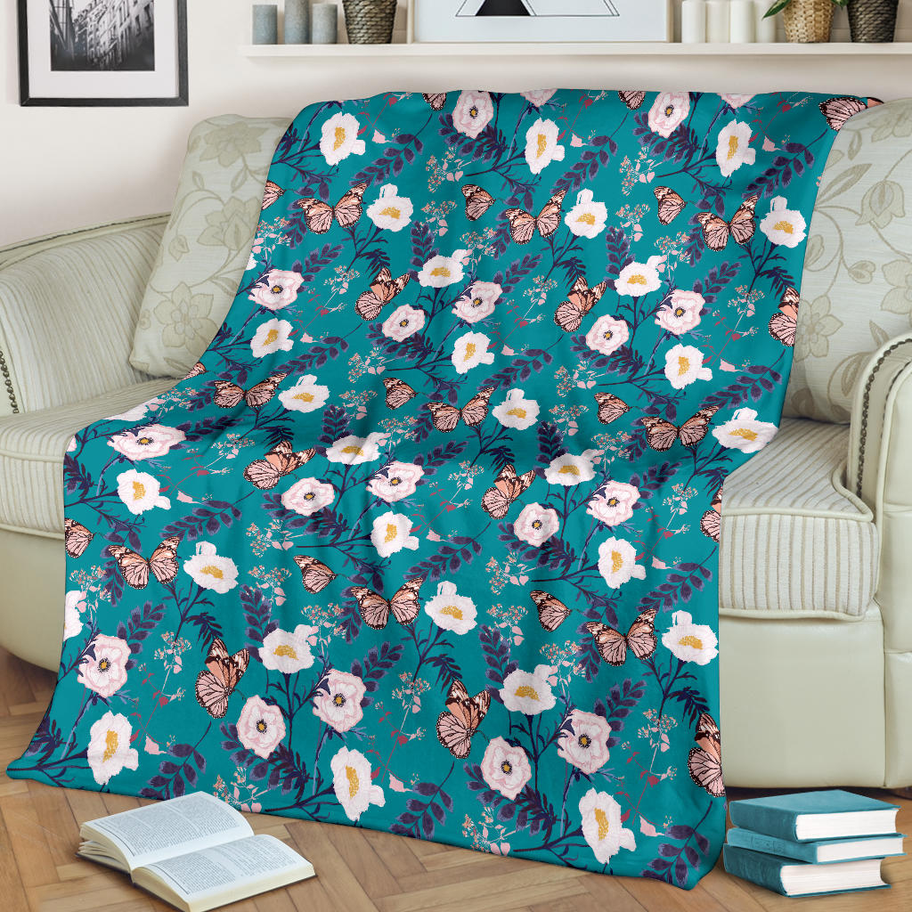 Butterfly Pattern Print Design 012 Premium Blanket