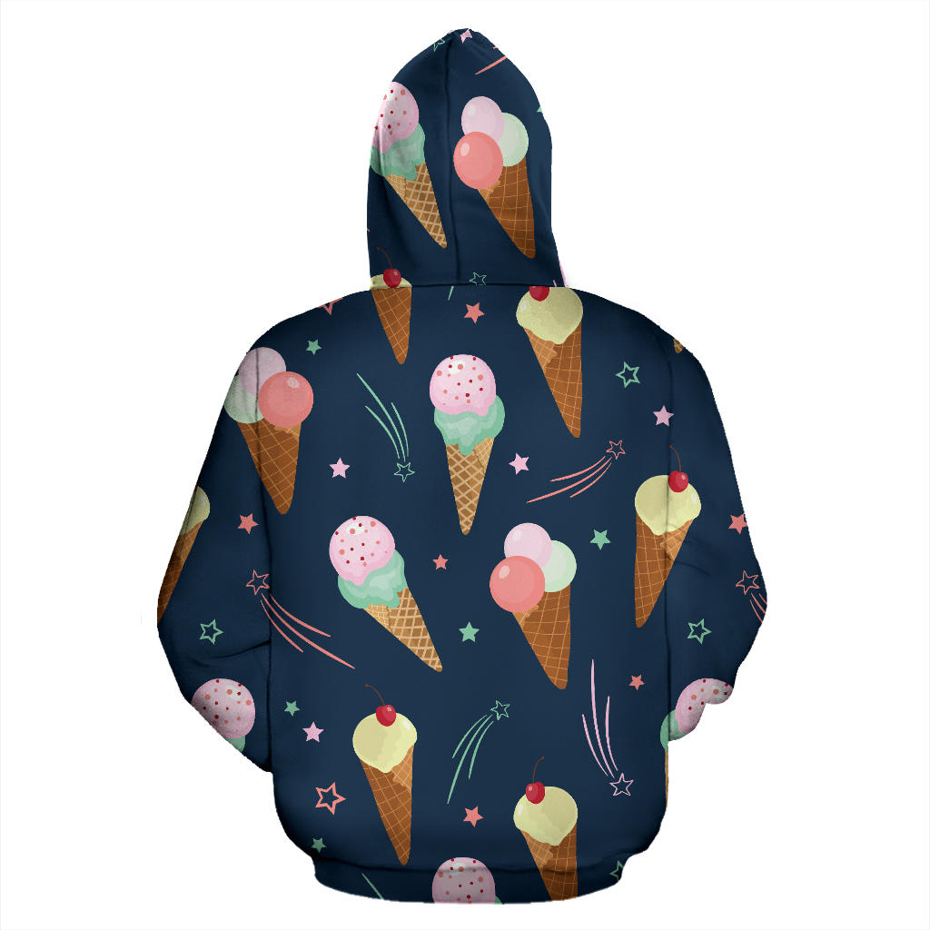 Ice Cream Pattern Print Design 04 Pullover Hoodie