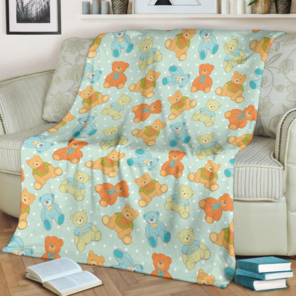 Bear Pattern Print Design 02 Premium Blanket