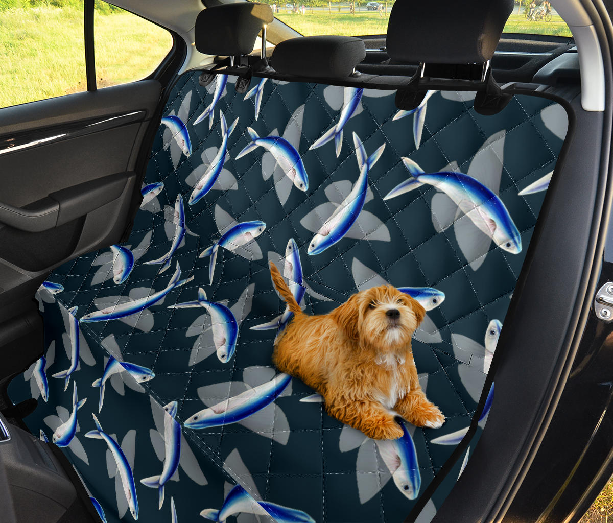 Flying Fish Pattern Print Design 04 Rear Dog Car Seat Cover Hammock