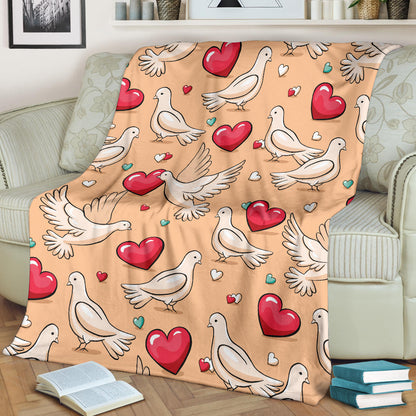 Pigeon Heart Pattern Print Design 04 Premium Blanket
