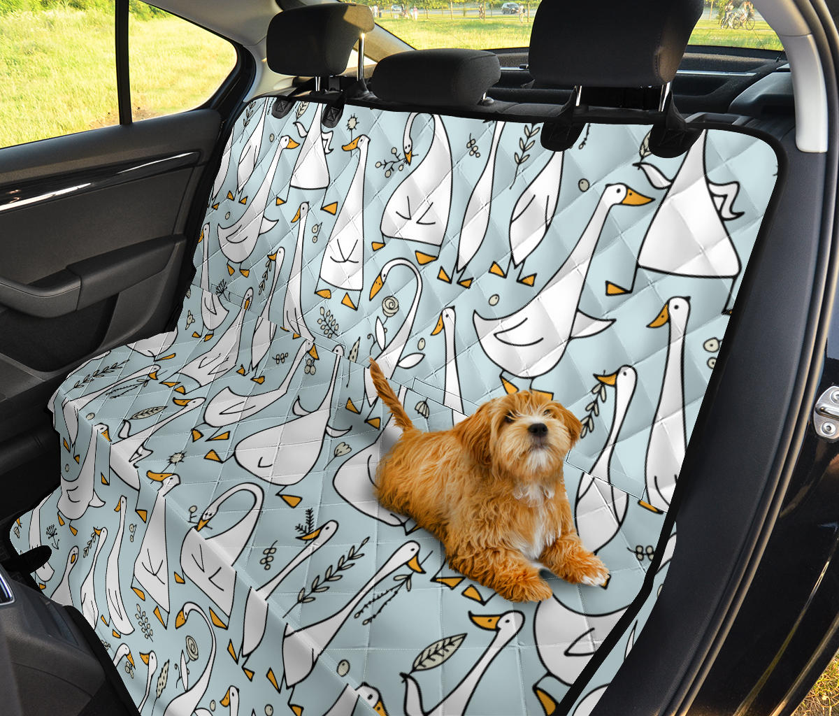 Goose Pattern Print Design 03 Rear Dog Car Seat Cover Hammock
