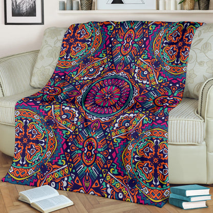 Boho Pattern Print Design 06 Premium Blanket