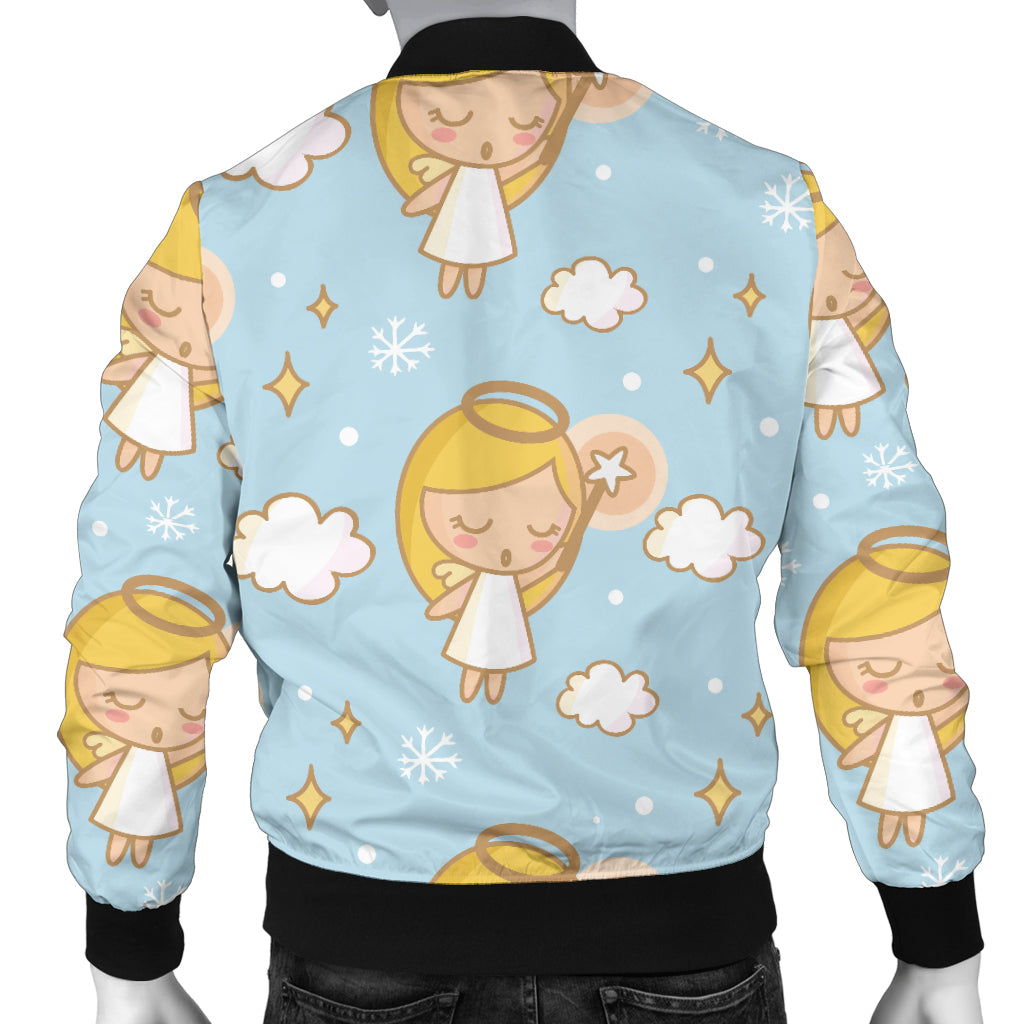 Angel Pattern Print Design 05 Men Bomber Jacket