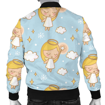 Angel Pattern Print Design 05 Men Bomber Jacket