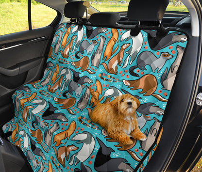 Ferret Pattern Print Design 03 Rear Dog Car Seat Cover Hammock