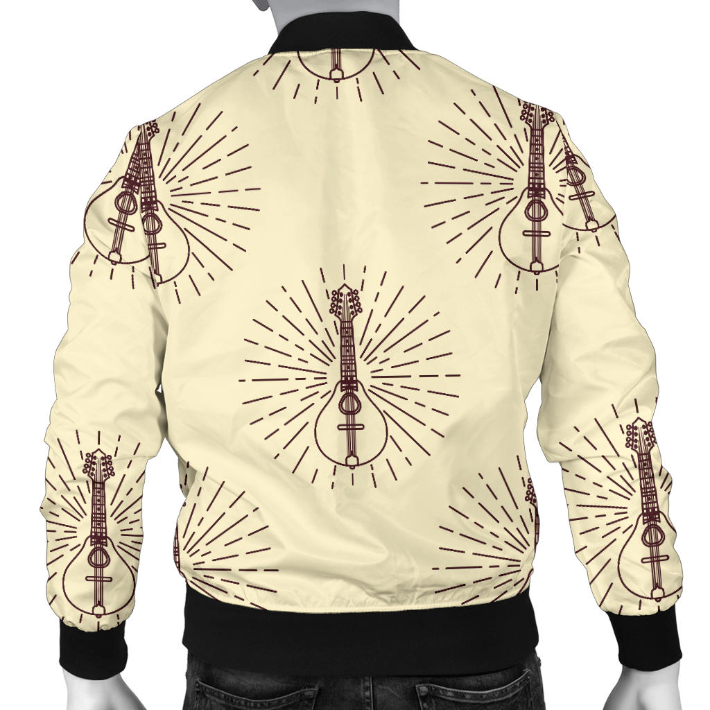 Mandolin Pattern Print Design 02 Men Bomber Jacket