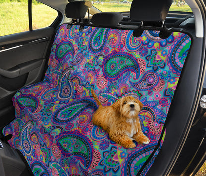 Paisley Colorful Pattern Print Design A02 Rear Dog Car Seat Cover Hammock