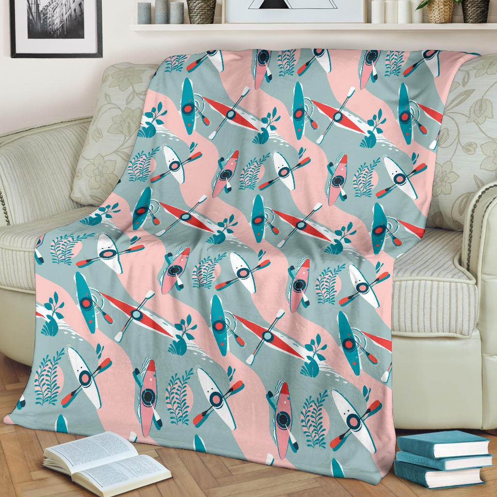 Kayak Pattern Print Design 05 Premium Blanket