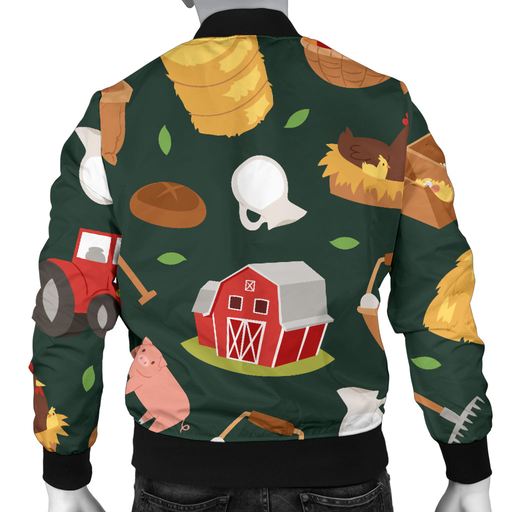 Agricultural Farm Print Design 02 Men Bomber Jacket