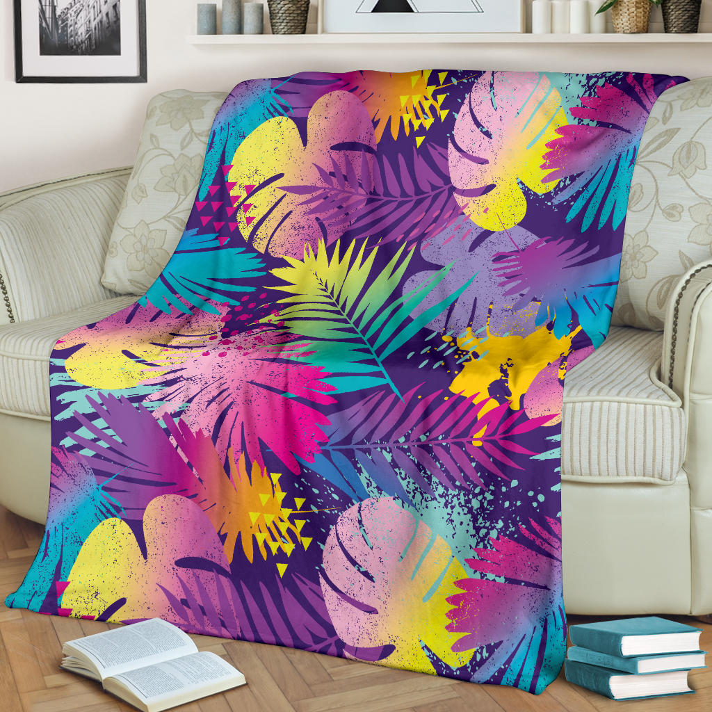 Palm Leaf Pattern Print Design A04 Premium Blanket