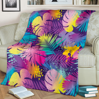 Palm Leaf Pattern Print Design A04 Premium Blanket