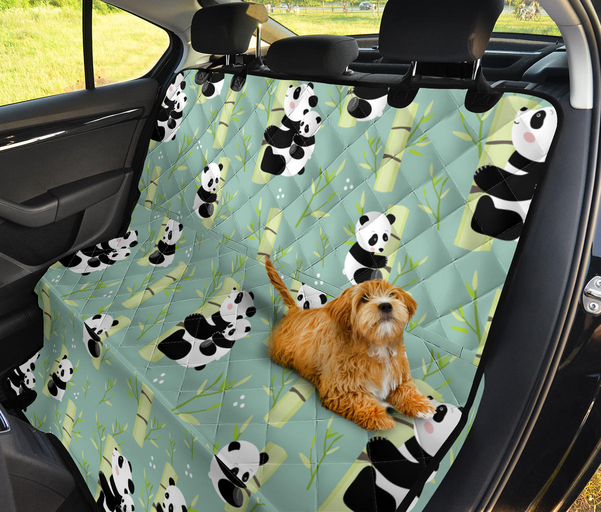 Panda Pattern Print Design A03 Rear Dog Car Seat Cover Hammock