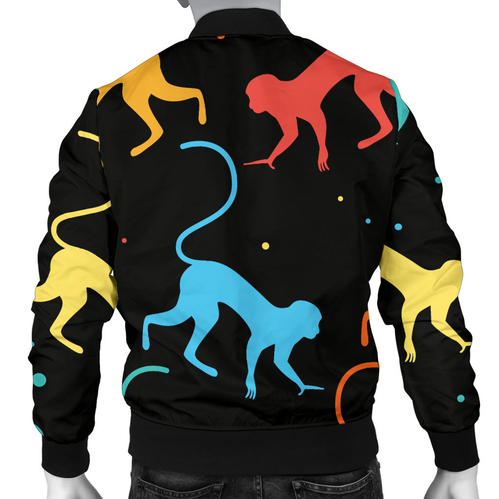 Monkey Pattern Print Design 01 Men Bomber Jacket