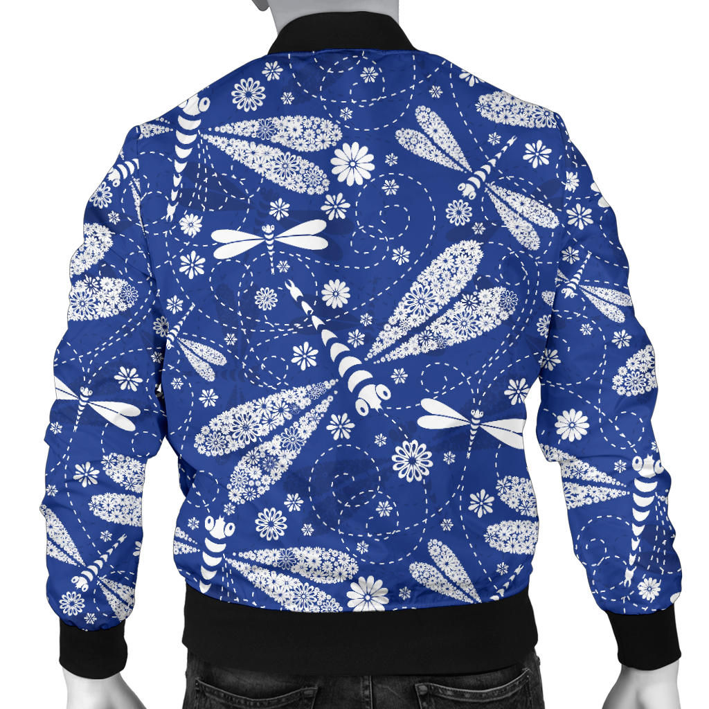 Dragonfly Pattern Print Design 03 Men Bomber Jacket
