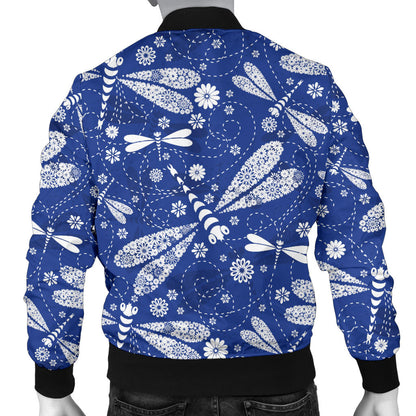 Dragonfly Pattern Print Design 03 Men Bomber Jacket