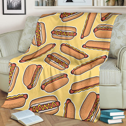 Hot Dog Pattern Print Design 01 Premium Blanket