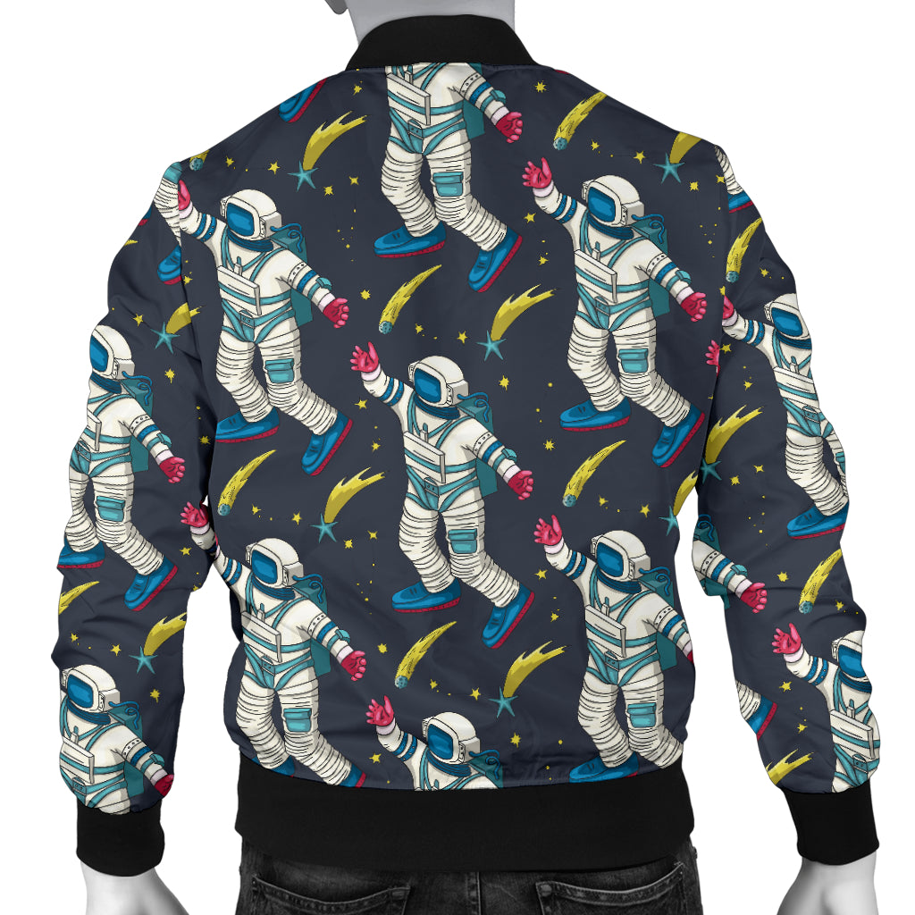 Astronaut Pattern Print Design 04 Men Bomber Jacket