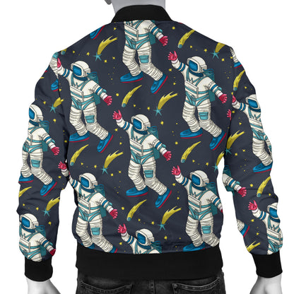 Astronaut Pattern Print Design 04 Men Bomber Jacket