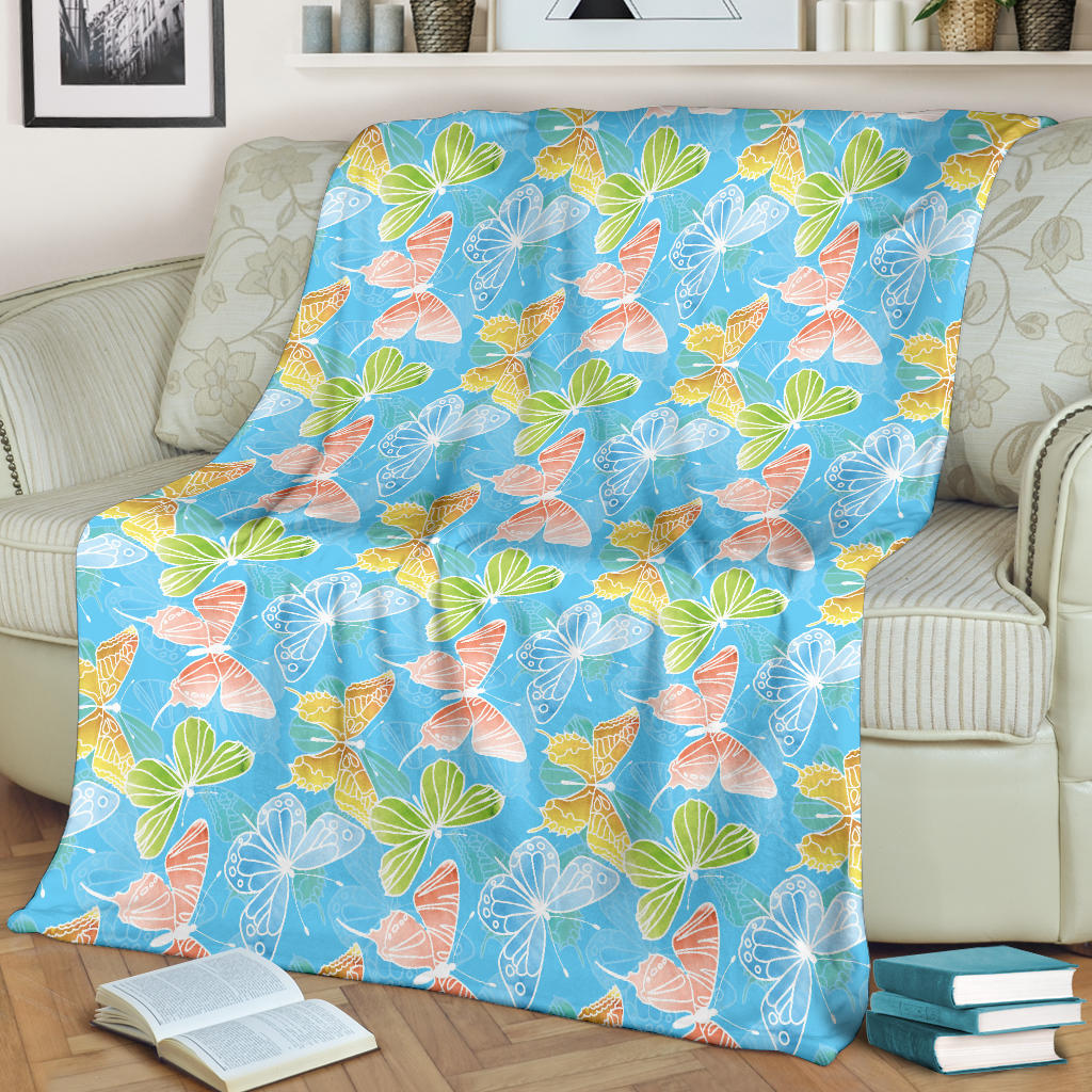 Butterfly Pattern Print Design 05 Premium Blanket