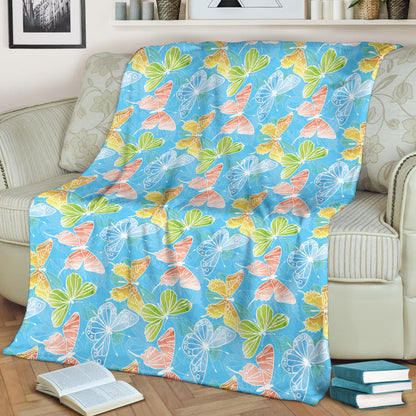 Butterfly Pattern Print Design 05 Premium Blanket