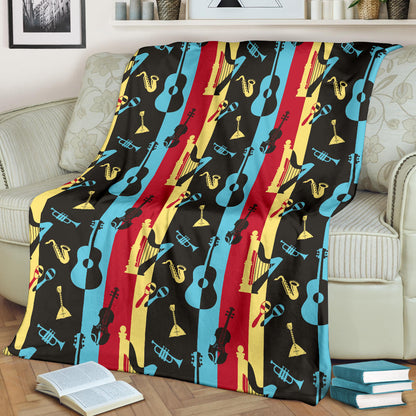 Jazz Pattern Print Design 02 Premium Blanket