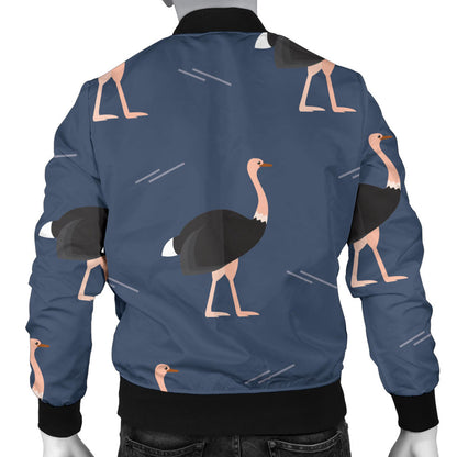Ostrich Pattern Print Design 04 Men Bomber Jacket