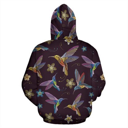 Hummingbird Pattern Print Design 04 Pullover Hoodie