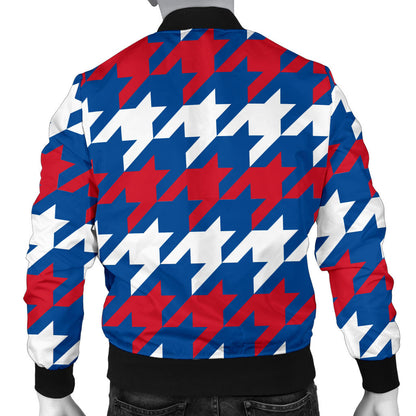 Patriotic Houndstooth Pattern Print Design A02 Men Bomber Jacket
