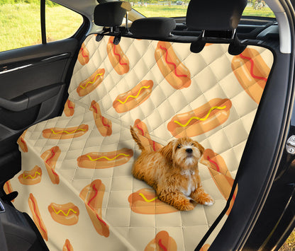 Hot Dog Pattern Print Design 05 Rear Dog Car Seat Cover Hammock