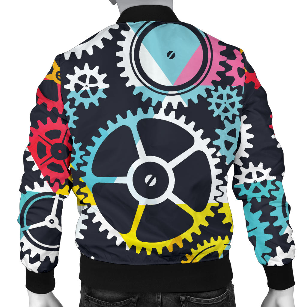 Mechanic Pattern Print Design 02 Men Bomber Jacket