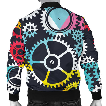 Mechanic Pattern Print Design 02 Men Bomber Jacket