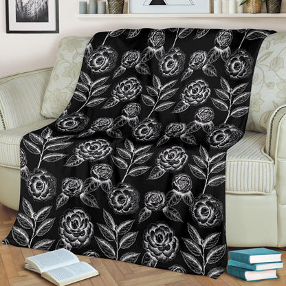 Camellia Pattern Print Design 02 Premium Blanket