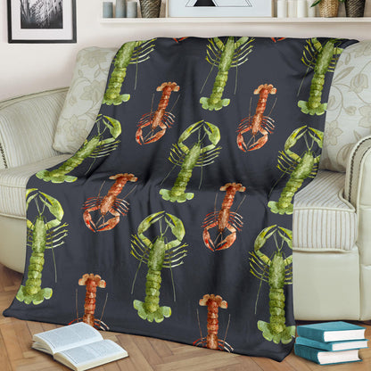 Lobster Pattern Print Design 01 Premium Blanket