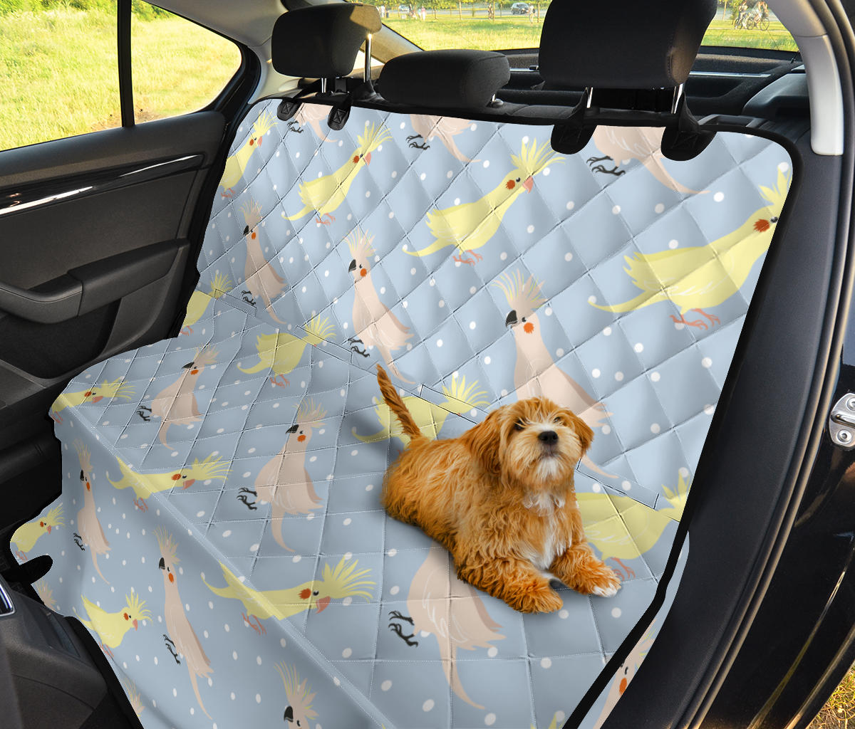 Cockatiel Pattern Print Design 03 Rear Dog Car Seat Cover Hammock