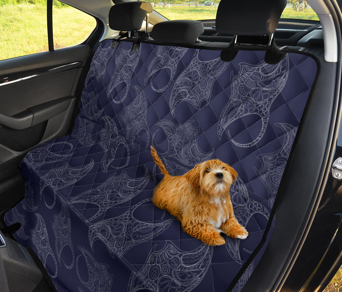 Manta Ray Pattern Print Design 01 Rear Dog Car Seat Cover Hammock