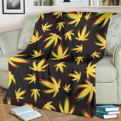 Pot Leaf Pattern Print Design A02 Premium Blanket
