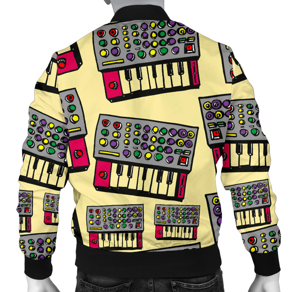 Synthesizer Pattern Print Design 01 Men Bomber Jacket