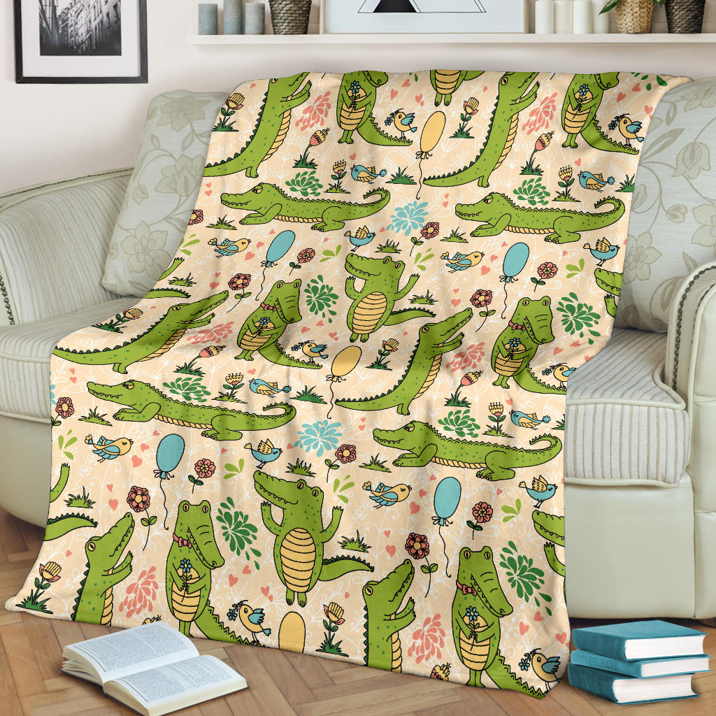 Alligator Pattern Print Design 01 Premium Blanket