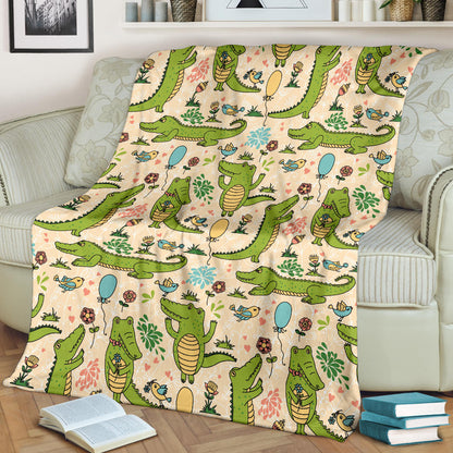Alligator Pattern Print Design 01 Premium Blanket