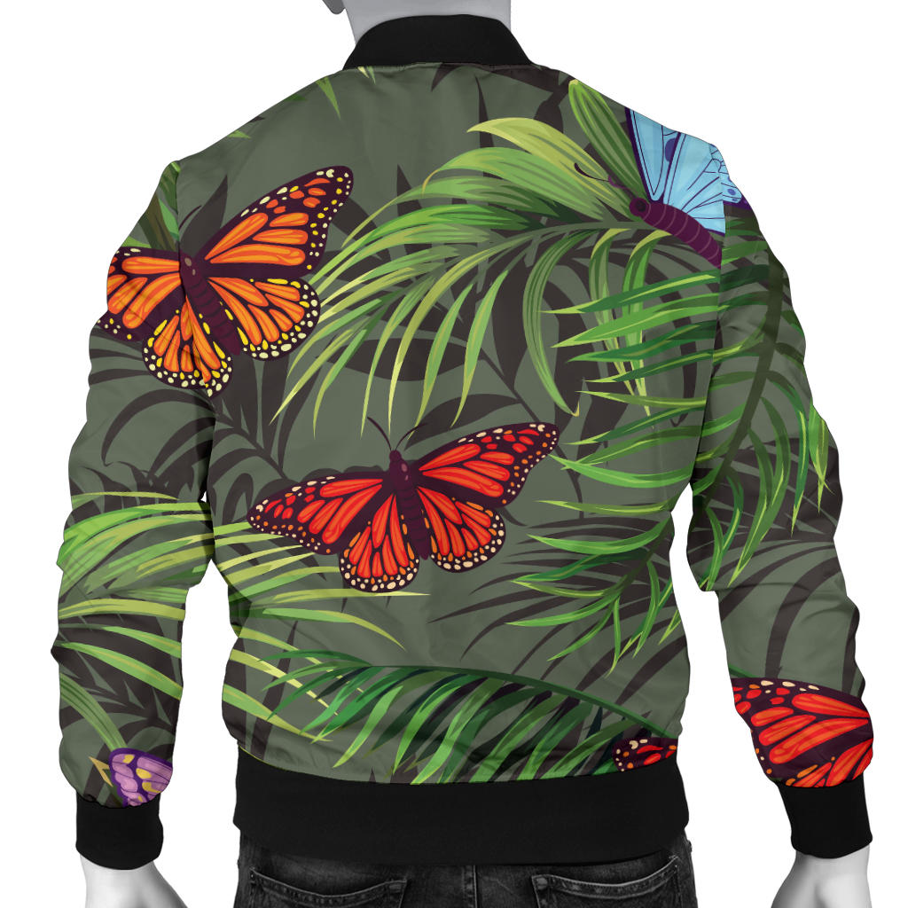 Monarch Butterfly Pattern Print Design 04 Men Bomber Jacket