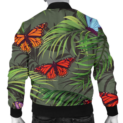 Monarch Butterfly Pattern Print Design 04 Men Bomber Jacket