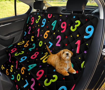 Number Pattern Print Design A04 Rear Dog Car Seat Cover Hammock