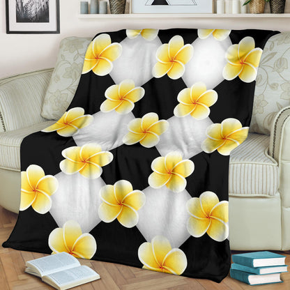 Plumeria Pattern Print Design A04 Premium Blanket