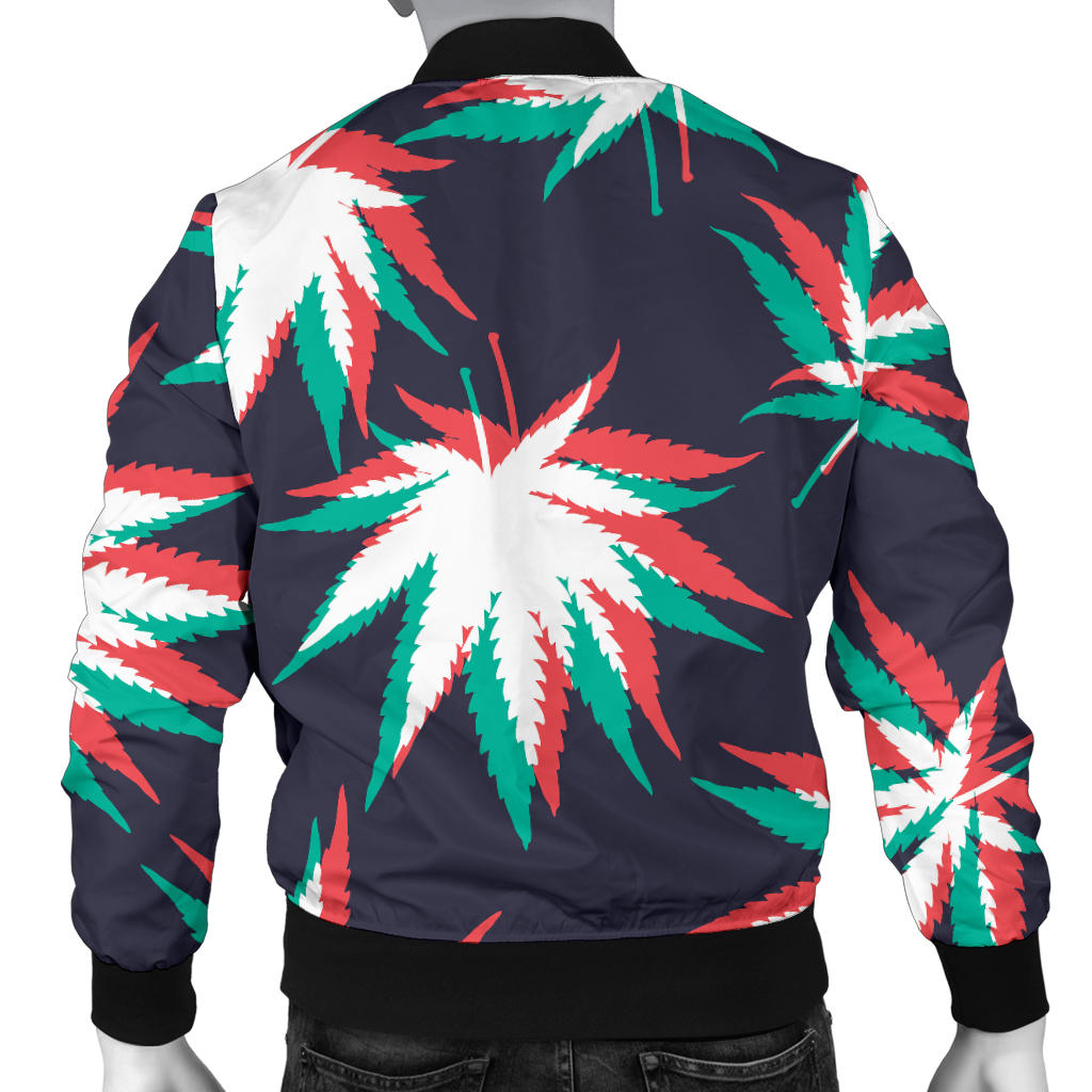 Pot Leaf Pattern Print Design A01 Men Bomber Jacket