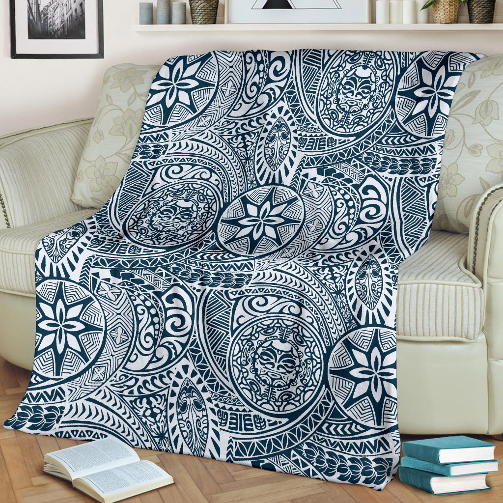 Polynesian Pattern Print Design A03 Premium Blanket