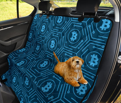 Cryptocurrency Pattern Print Design 04 Rear Dog Car Seat Cover Hammock